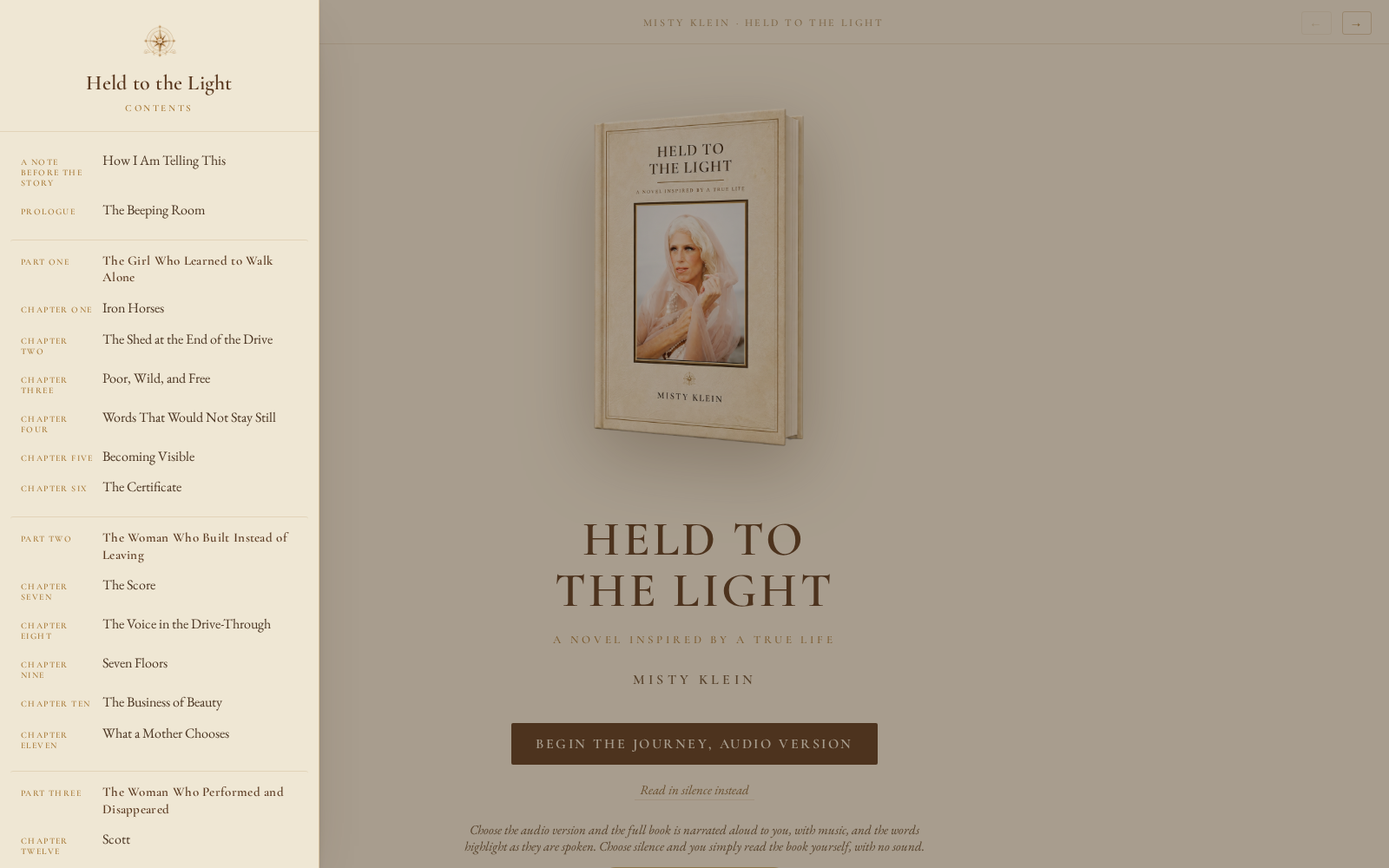 Held to the Light — contents architecture in the live reader