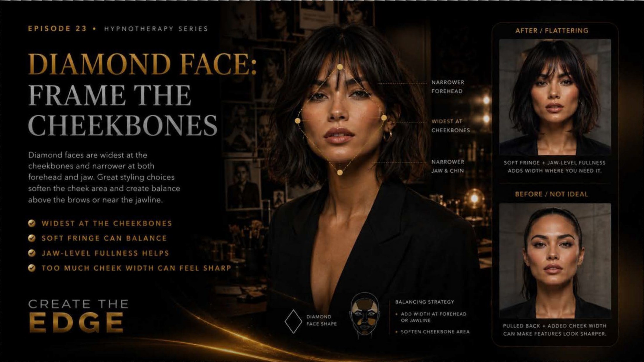 Diamond Face: Frame the Cheekbones