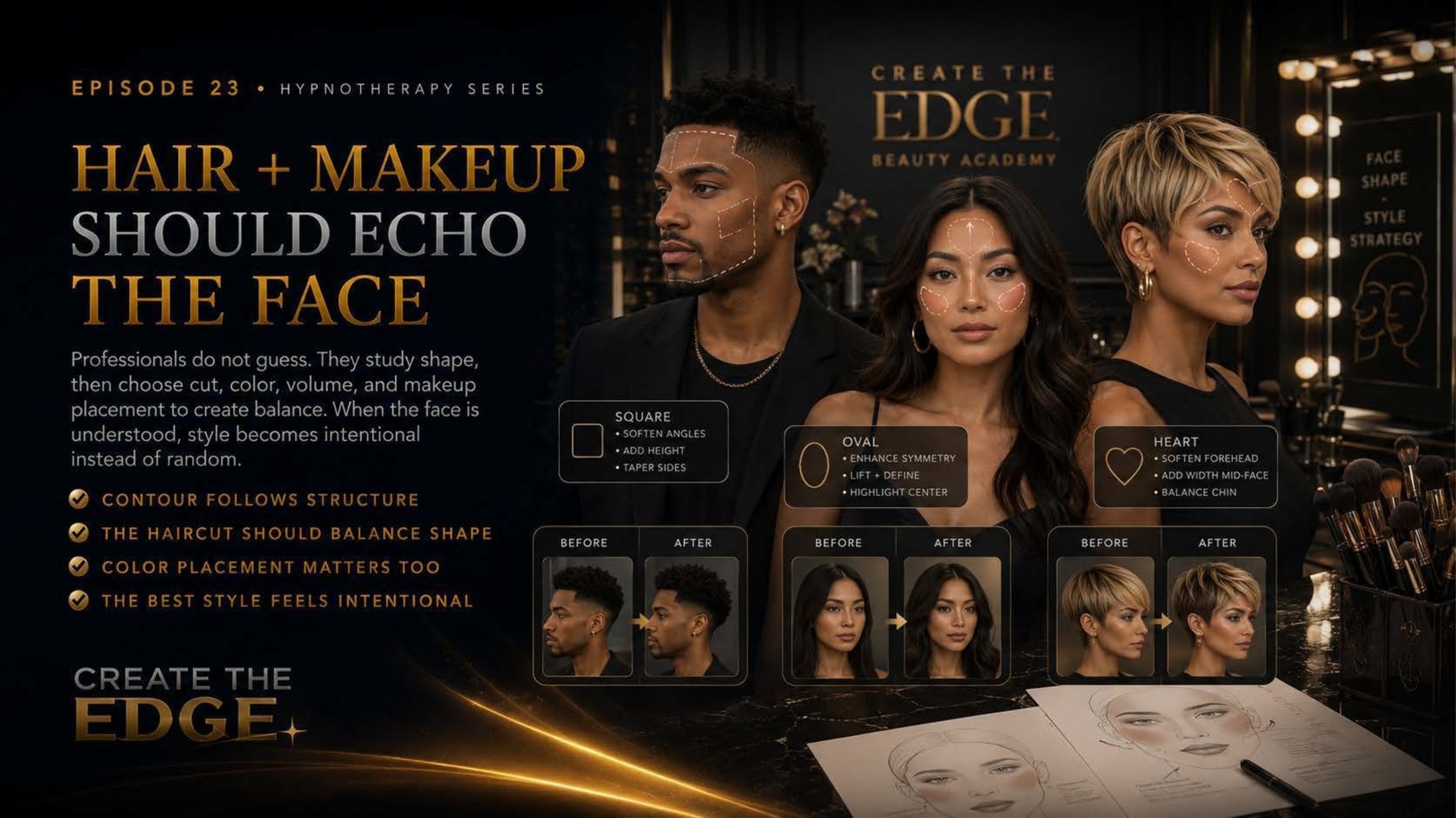 Hair and Makeup Should Echo the Face