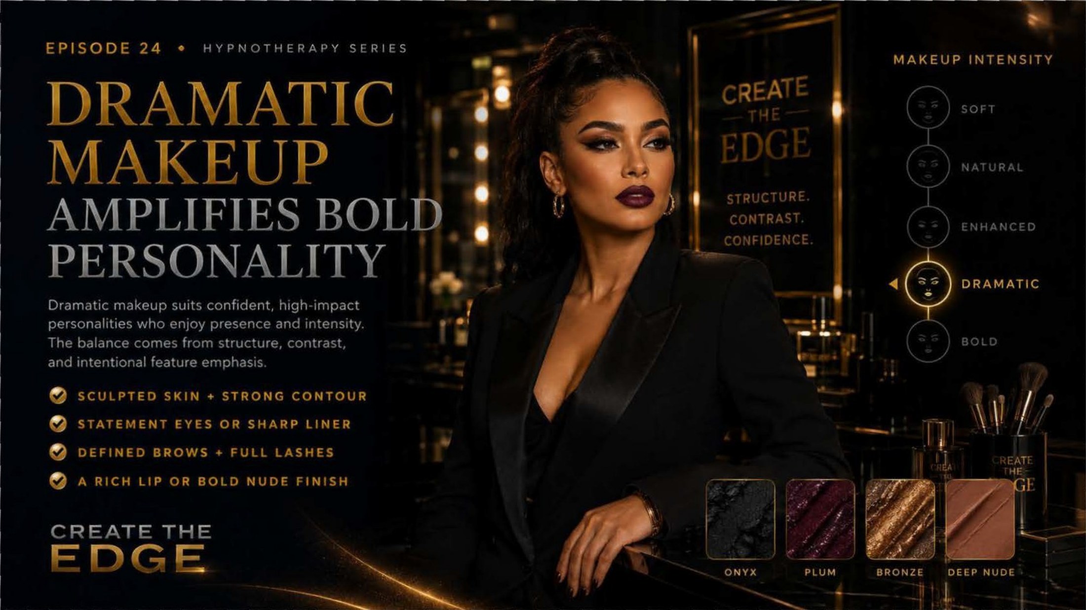 Dramatic Makeup Amplifies Bold Personality