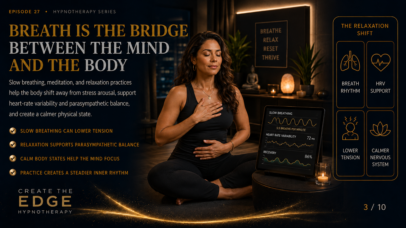BREATH IS THE BRIDGE BETWEEN THE MIND AND THE BODY